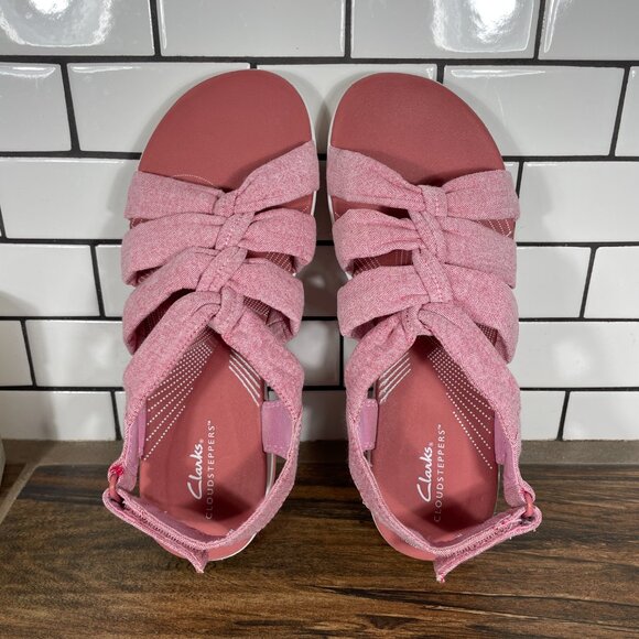 Clarks Arla Fern Womens Size 8 Wide Shoes Red Strappy Slingback Platform Sandal - Picture 6 of 12